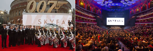 8 Junior Ratings from HMS Westminster were joined by 4 Royal Navy Commanders from the Ministry of Defence to line the red carpet at the World Premiere of the New James Bond film, Skyfall, which took place at the Royal Albert Hall on Tuesday 23 October. Photos: MoD.